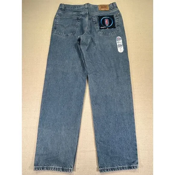 Levi's 550 Vintage 90s Men's 38‎ Relaxed Baggy Straight Denim Blue Jeans - Picture 6 of 9